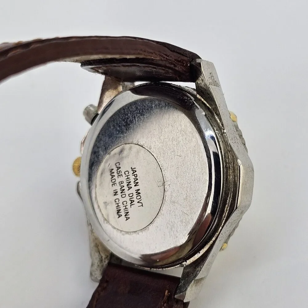 34MM Watch Women Question Mark Dial Brown Leather Bands Up to 6